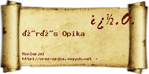 Órás Opika névjegykártya